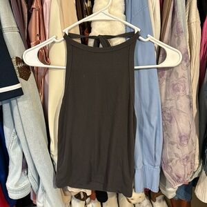 Tie back grey halter top